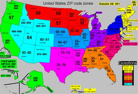 Us Post Zip Code Map Map Of World