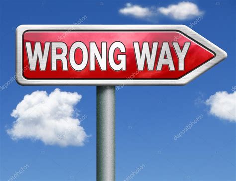 Wrong Way Road Sign Arrow — Stock Photo © Kikkerdirk 26390389