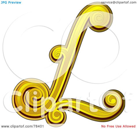 Royalty Free Rf Clipart Illustration Of An Elegant Gold Letter L By