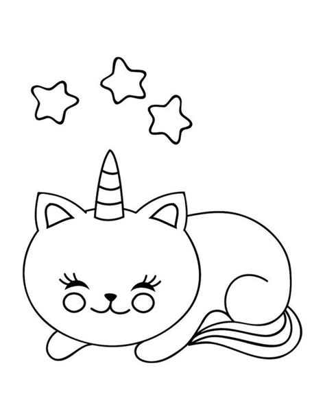 Cute Unicorn Cat Coloring Page Free Printable Coloring Pages