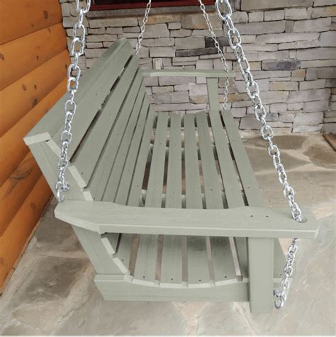 Highwood Weatherly Poly Porch Swing In Eucalyptus New