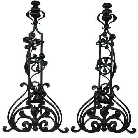 Accessories for gates & doors. wrought iron"art nouveau"andirons at 1stdibs