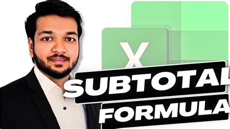 How To Use Subtotal Function In Excel Youtube