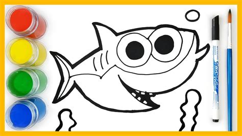 Any little one will love to spend their time coloring these awesome pictures. How to draw Baby Shark | Coloring Pages - Learn Colors for ...