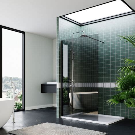 Elegant Grey Mm Walk In Wet Room Shower Enclosure Mm Nano Shower