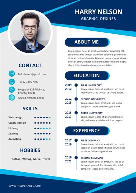 Curriculum Cv Template With Flat Design 1 In 2021 Resume Template