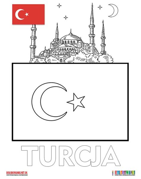 Flaga Turcji Kolorowanka Do Druku Images And Photos Finder
