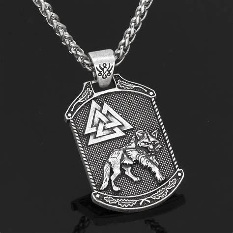 men nordic viking odin wolf valknut knot pendant necklace in pendant necklaces from jewelry