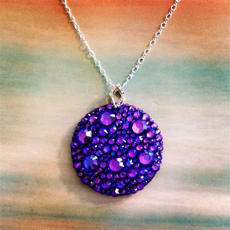 Twilight Purple Sparkle Crystal Pendant Necklace So Pretty Crystal