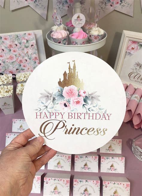 Party Signs Princess Printables Princess Birthday Princess Etsy