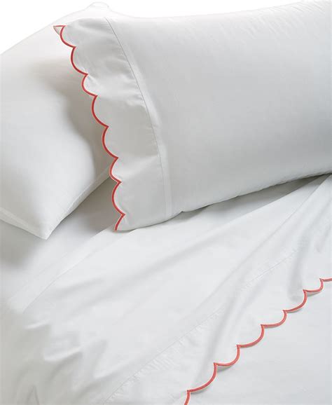 Martha Stewart Collection Closeout Scalloped 400 Thread Count 100 Egyptian Cotton Percale 3 Pc