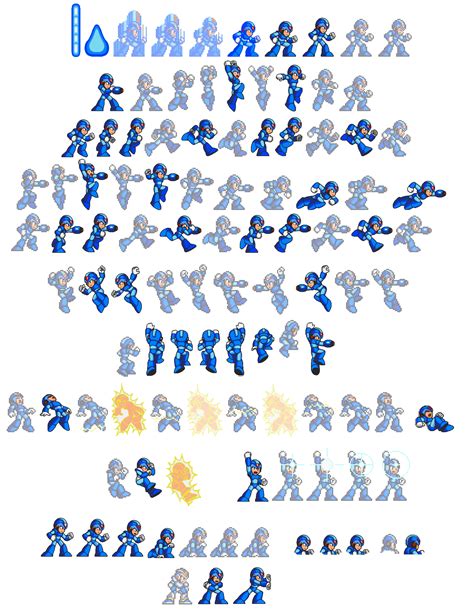 Megaman X Movement Sprite List HD Sprite Game Design Pixel Art