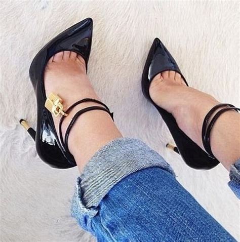 Super Black Patent Leather Womenfashion Pumps Sexy Pointy Toe High