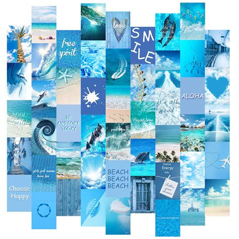 Buy Blue Wall Collage Kit Aesthetic Pictures For Wall Collage Beach