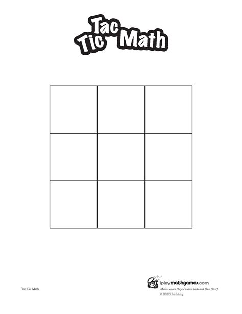 Blank Tic Tac Toe Board Printable