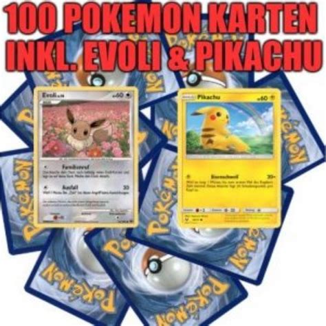 Suche nach kartentyp, energie, format, erweiterung und mehr. 100 Pokemon Karten inkl. Pikachu & Evoli (Let's go Pikachu ...