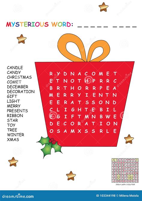 Crucigrama De La Navidad Para Los Niños Stock De Ilustración