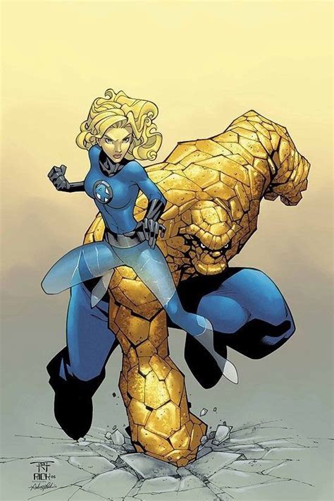 Sue Storm And Ben Grimm Marvel Comics Art Fantastic Four Marvel