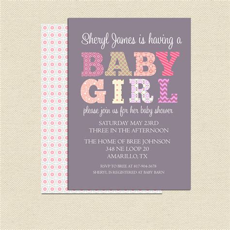 You will be able to have diy baby shower notes. DIY Printable Baby Shower Invitation For Girl No.2 ...