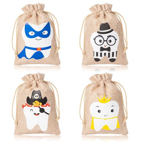 Buy 4pcs Tooth Fairy Bag For Boys Pouch Tooth Fairy Keepsake Bag To