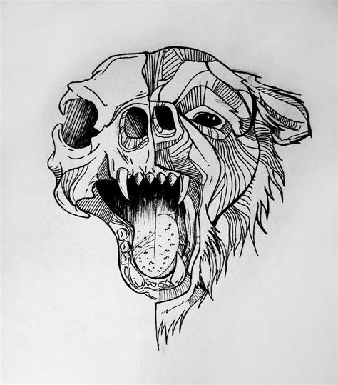 Sketchy Bear By Angel Mae Art Animal Skull Tattoos Bear Tattoos