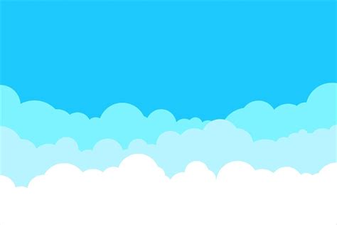 cielo azul con fondo de nubes blancas borde de nubes diseño de dibujos animados simple