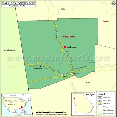 Haralson County Map Map Of Haralson County Georgia