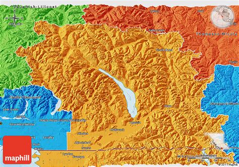 Political 3d Map Of Fraser Valley 