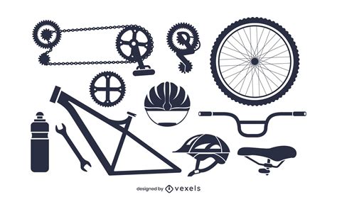 Bike Parts Silhouette Pack Vector Download