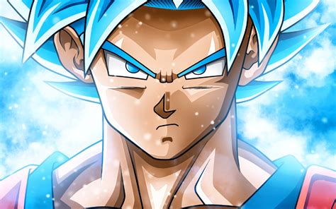 Goku but he has god ki. Download wallpapers Super Saiyan Blue, close-up, Dragon ...