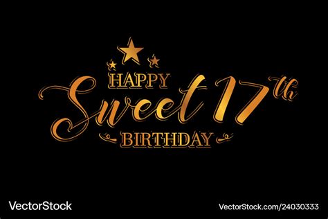 Happy Sweet 17 Birthday Letter Royalty Free Vector Image