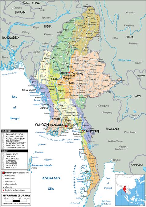Discover sights, restaurants, entertainment and hotels. Large size Political Map of Myanmar - Worldometer