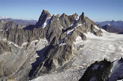 Alpine Mont Blanc Massif On The Boundary Between Haute Savoie France