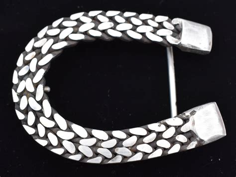 Handmade Stainless Steel Braided Wire Horseshoe Vintage Belt Buckle