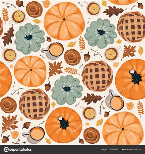 Cute Seamless Autumn Pattern Background Autumn Wallpaper