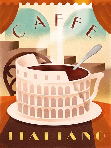 Posters Coffee Wall Art Italy Canvas Art Vintage Poster Design