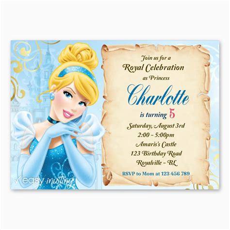 Cinderella Birthday Invitation Easy Inviting