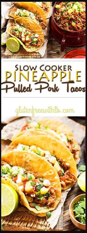 Slow Cooker Pineapple Pulled Pork Tacos Happy To Eat