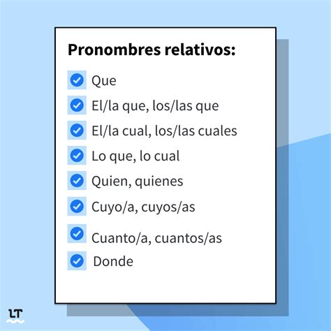 ¿qué Son Los Pronombres Relativos Y Cuáles Existen