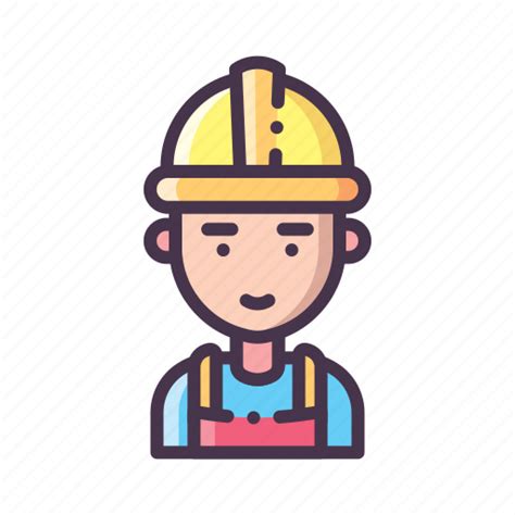 Builder Construction Helm Repairman Safety Vest Worker Icon