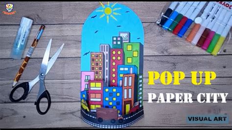 Pop Up Paper City 3d Paper City Art And Craft Youtube