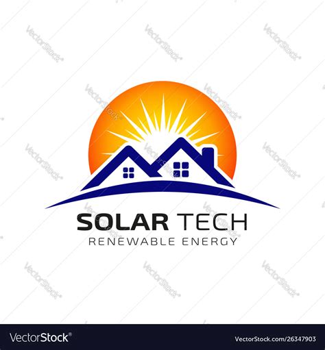 Sun Solar Energy Logo Design Template Eco Energy Vector Image