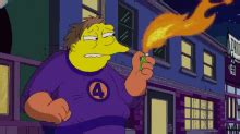 Breathing Fire Simpsons Barney On Fire Discover Share GIFs