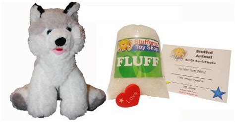 Make Your Own Stuffed Animal Mini 8 Inch Loveable Husky Dog Kit No