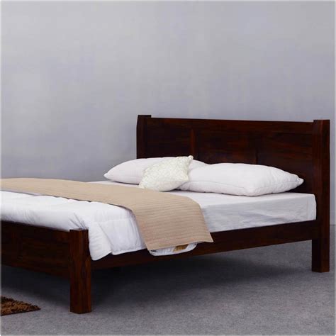 Rustic Mediterranean Solid Wood Modern Style Bed Frame W