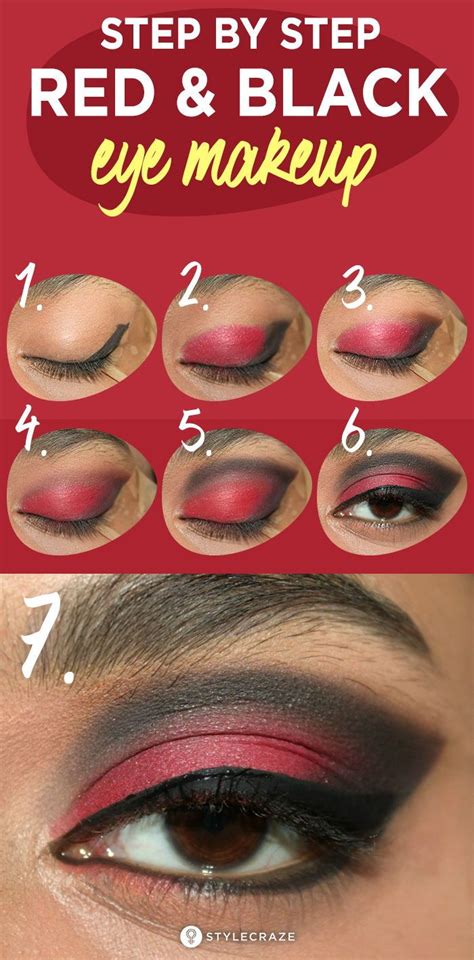 Bold Red And Black Eye Makeup Tutorial