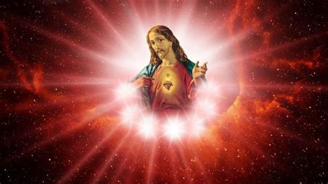 Jesus In Red Starry Sky Glare Lighting Background Hd Jesus Wallpapers