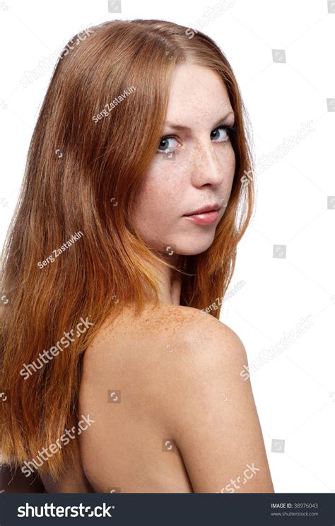 Portrait Beautiful Redhaired Model Posing Stock Photo 38976043
