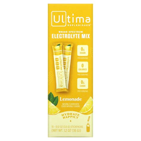Ultima Replenisher Broad Spectrum Electrolyte Mix Lemonade 10