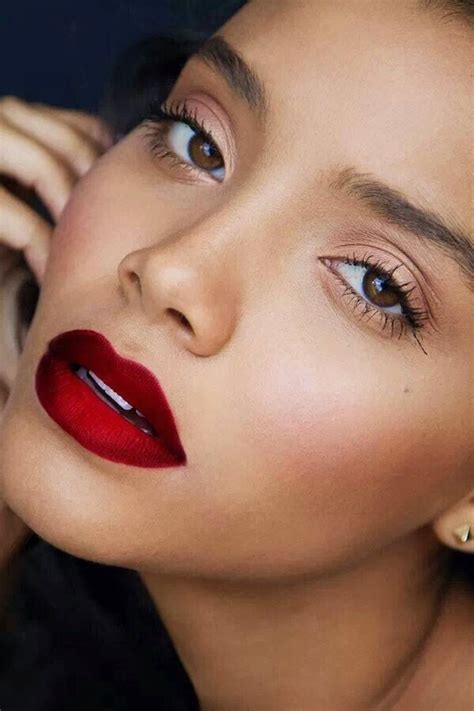 Red Lipstick For Black Women ~ Makeup And Beauty Tips Lábios Ombre Maquiagem Fosca Maquiagem